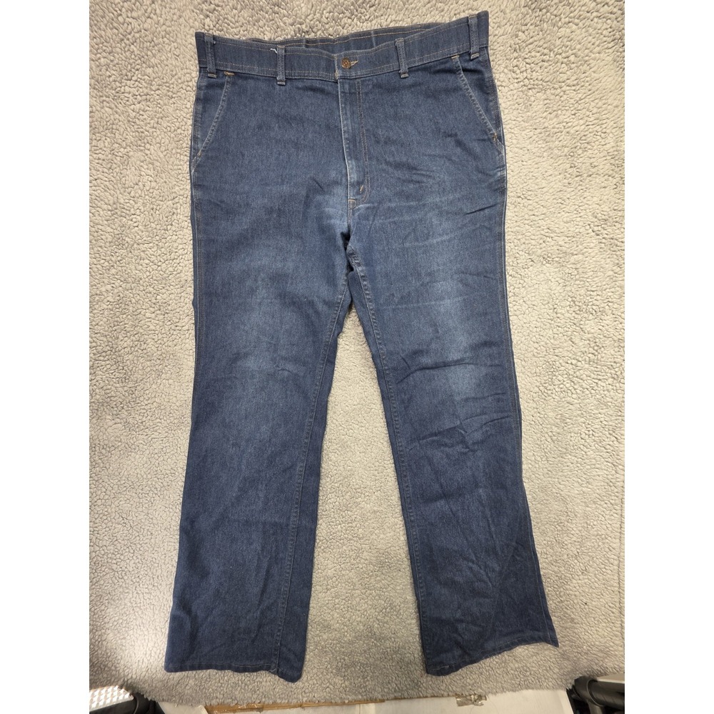 Vintage 80s Levi's Dark Wash Straight Leg Orange Tab Skosh Denim Jeans 38x33 USA